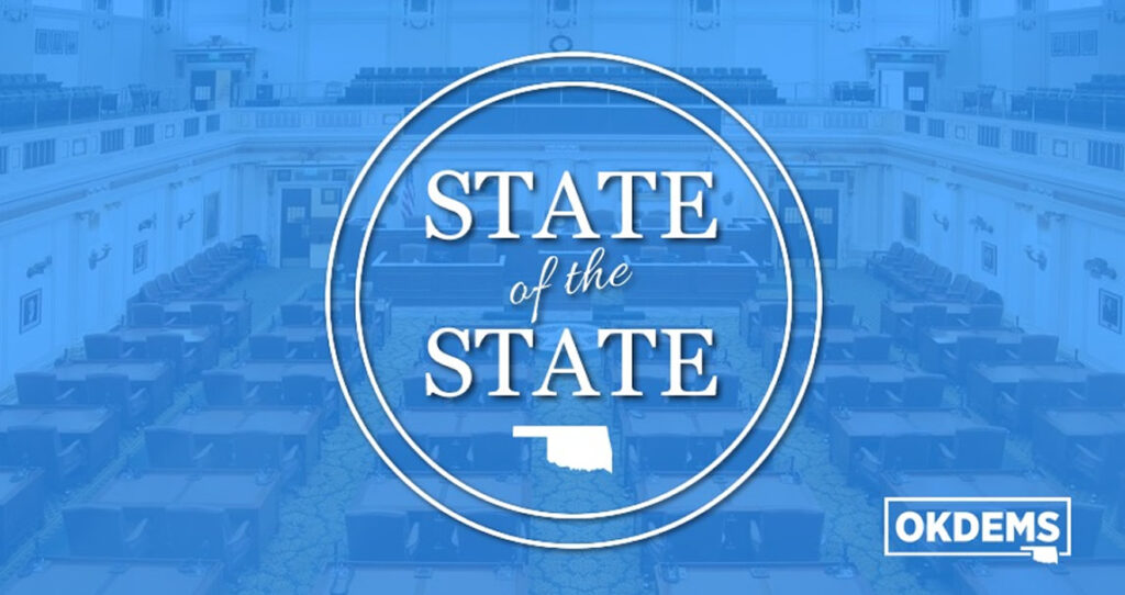Stitt wants to defund public education in rural Oklahoma in the name of parent's choice. Once again, Stitt talks about supporting public education right out of the gate of his address.